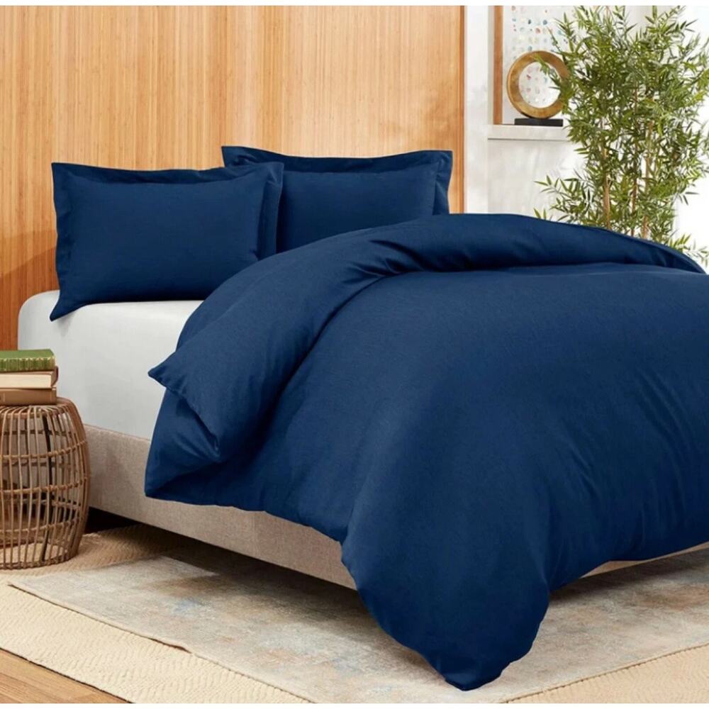 Bamboo Duvet Cover, Queen Size Navy